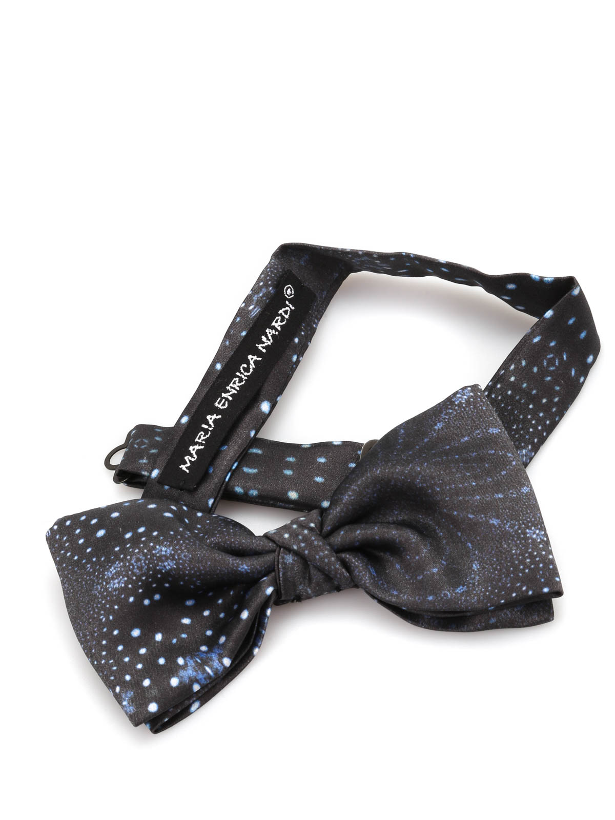 Shop Maria Enrica Nardi Agropoli Silk Bow Tie In Dark Blue